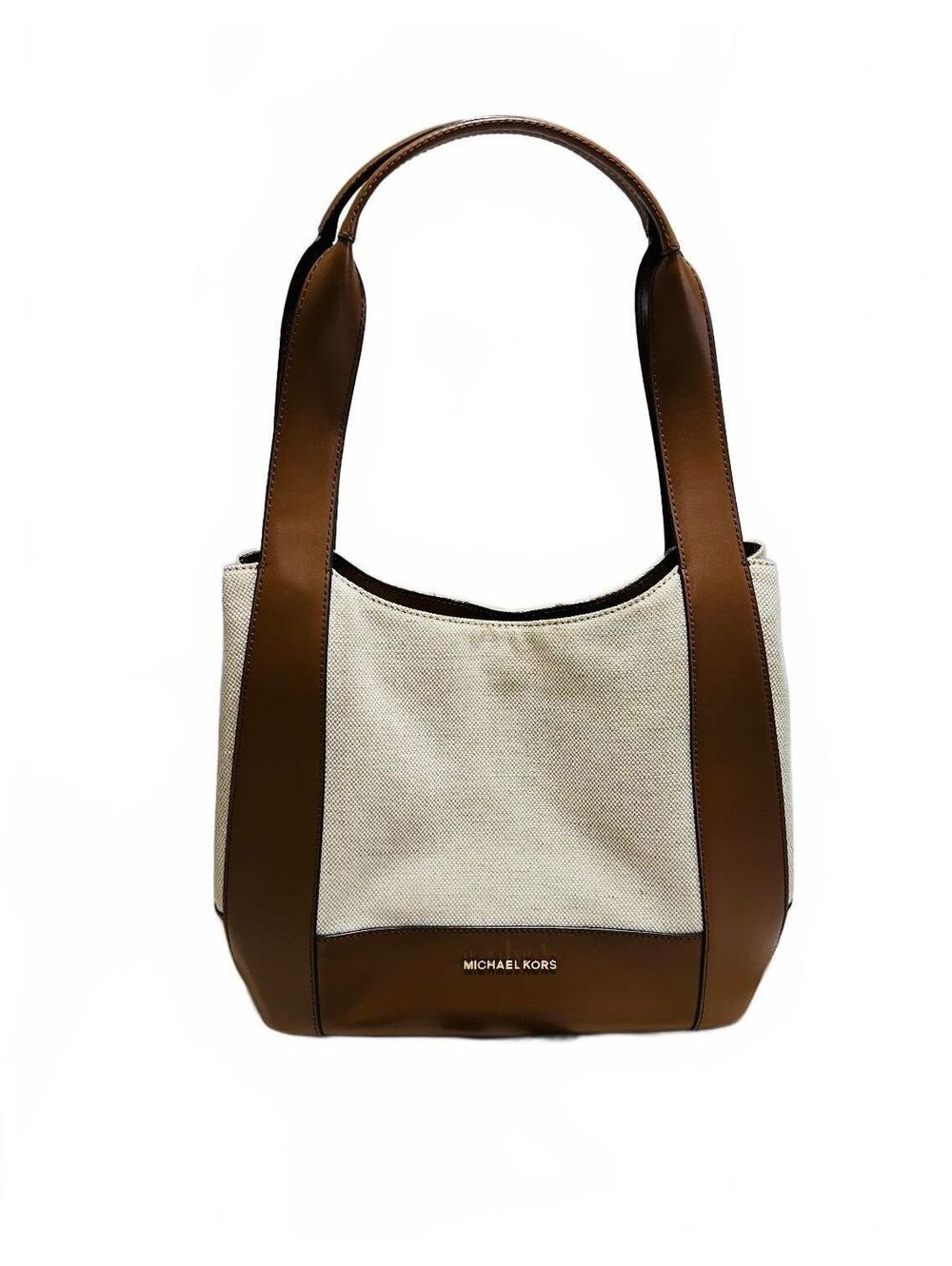 Michael Kors Brown Leather & Canvas Shoulder Bag with Dust Bag